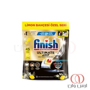 قرص ماشین ظرفشویی فینیش اولتمیت پلاس با رایحه لیمو بسته ۴۵ عددی