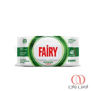 دستمال سطوح چند منظوره فیری با رایحه صابونی بسته 100 عددی