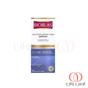 شامپو ضد ریزش بیوبلاس مدل COMPLEX B19 حاوی پروسیانیدین و بیوتین 360 میل