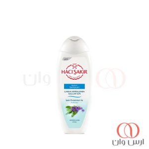 شامپو ضد شوره و تغذیه کننده حاجی شاکر حاوی عصاره مریم گلی 500 میل