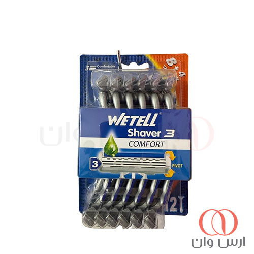 تصویر تیغ اصلاح ویتل WETELL مدل Shaver 3 COMFORT با سری متحرک پک ۱۲ عددی (۸+۴ هدیه) 