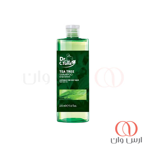 شامپو ضد شوره و براق کننده دکتر سی تونا فارماسی حاوی عصاره درخت چای مدل TEA TREE مناسب موهای چرب 225 میل